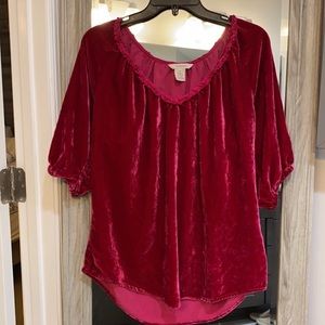 Beautiful red velvet Sundance top